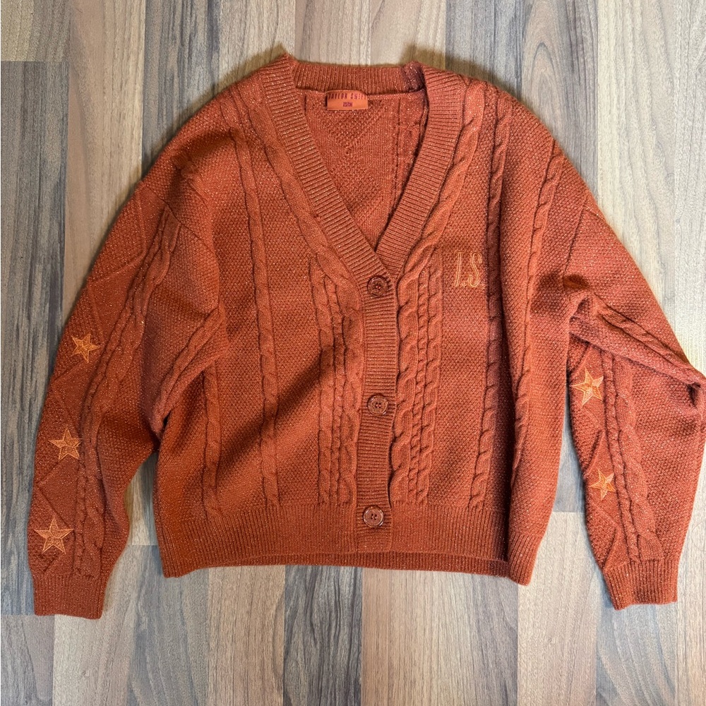 Taylor Swift, The Life Of A Showgirl Rust Cable Knit Cardigan
